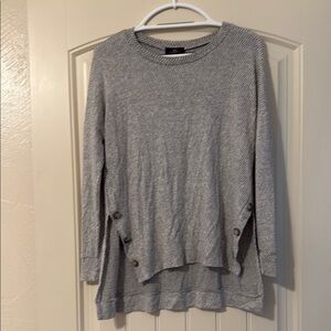 I.N. San Francisco Gray Button-Accent Top